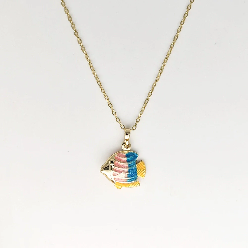 Wholesale Jewelry Shell Enamel Oil Drop Geometric Brass Handmade Pendant Necklace For Women - Image 10