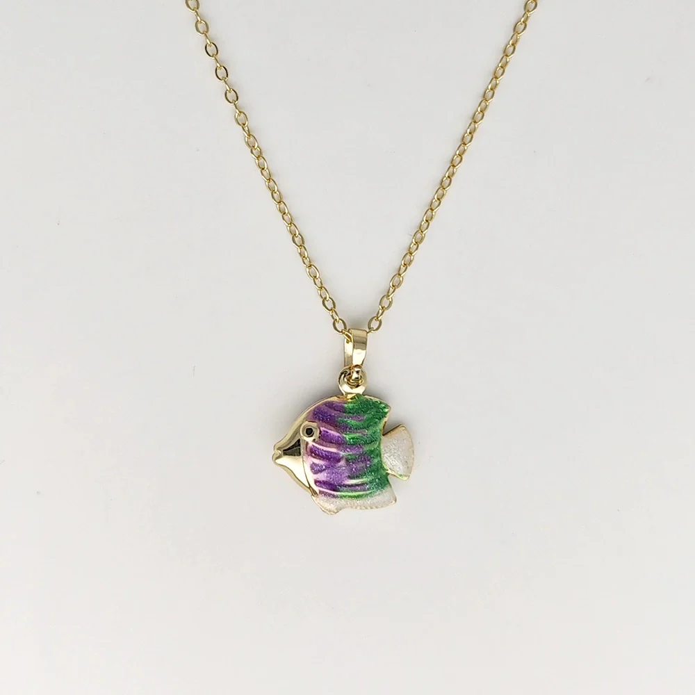 Wholesale Jewelry Shell Enamel Oil Drop Geometric Brass Handmade Pendant Necklace For Women - Image 17