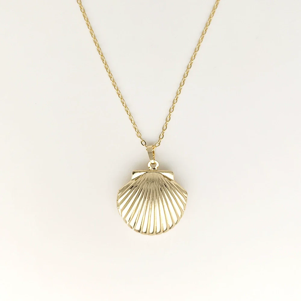 Wholesale Jewelry Shell Enamel Oil Drop Geometric Brass Handmade Pendant Necklace For Women - Image 20
