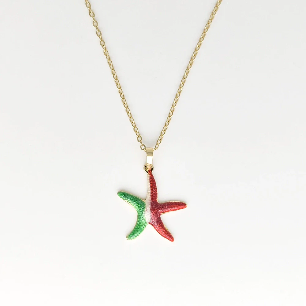 Wholesale Jewelry Shell Enamel Oil Drop Geometric Brass Handmade Pendant Necklace For Women - Image 28