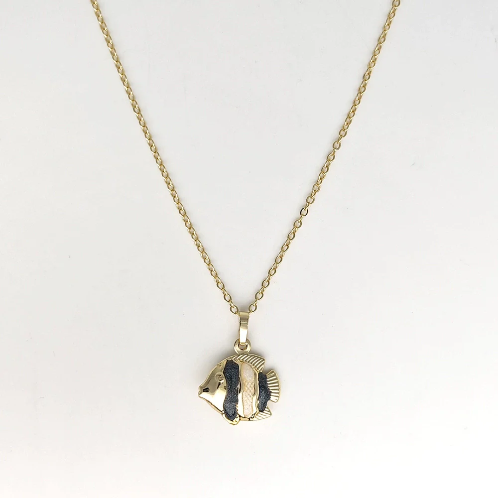 Wholesale Jewelry Shell Enamel Oil Drop Geometric Brass Handmade Pendant Necklace For Women - Image 9