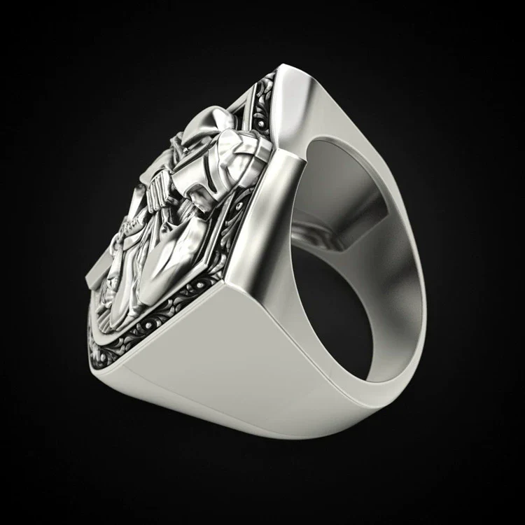 Wholesale Jewelry Shieldshaped Sword Knight Ring Alloy The Crown Geometric Style Unisex Retro - Image 2