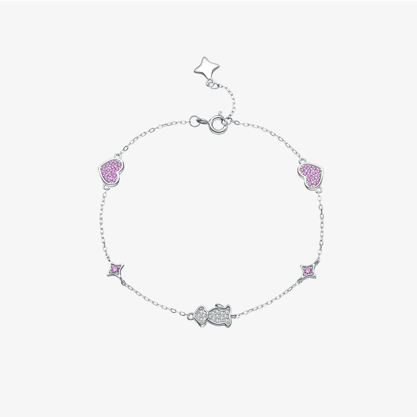 Wholesale Jewelry Silver 925 Heart Puppy Geometric Style Bracelet Set With Diamonds Platinum 18K Gold Electroplated For Women
