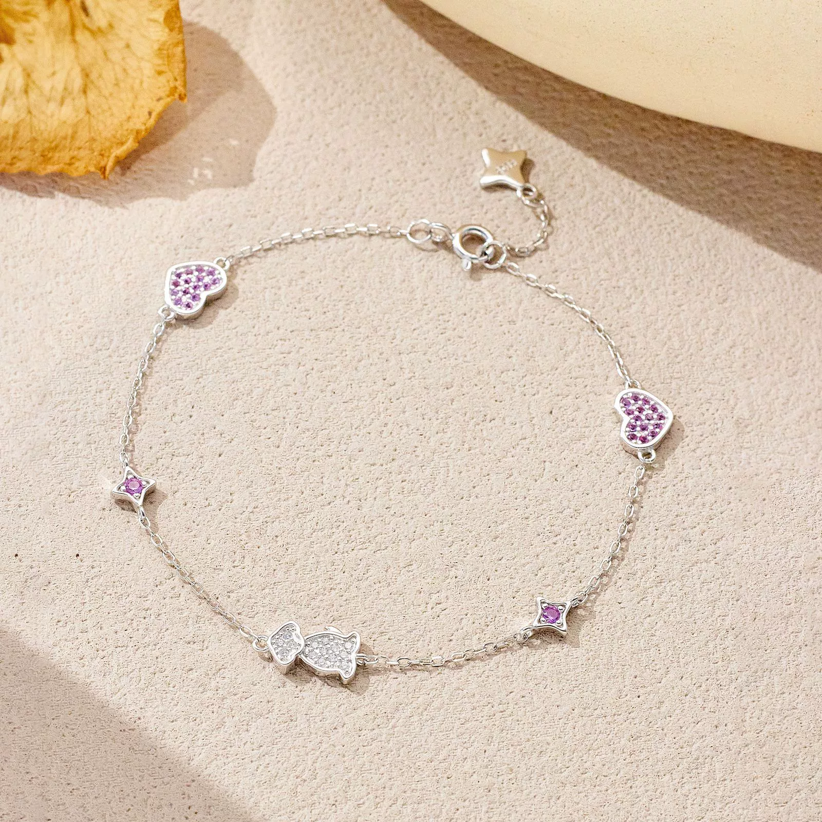 Wholesale Jewelry Silver 925 Heart Puppy Geometric Style Bracelet Set With Diamonds Platinum 18K Gold Electroplated For Women - Image 3