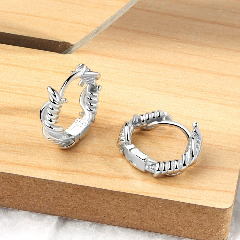Wholesale Jewelry Silver 925 Sterling Geometric Knot Ear Buckle Earrings Electroplated - Image 7