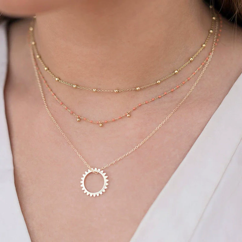 Wholesale Jewelry Silver Copper Pendant Geometric Snake Bone Chain Electroplated Minimalist Clavicle Necklace For Couple - Image 2