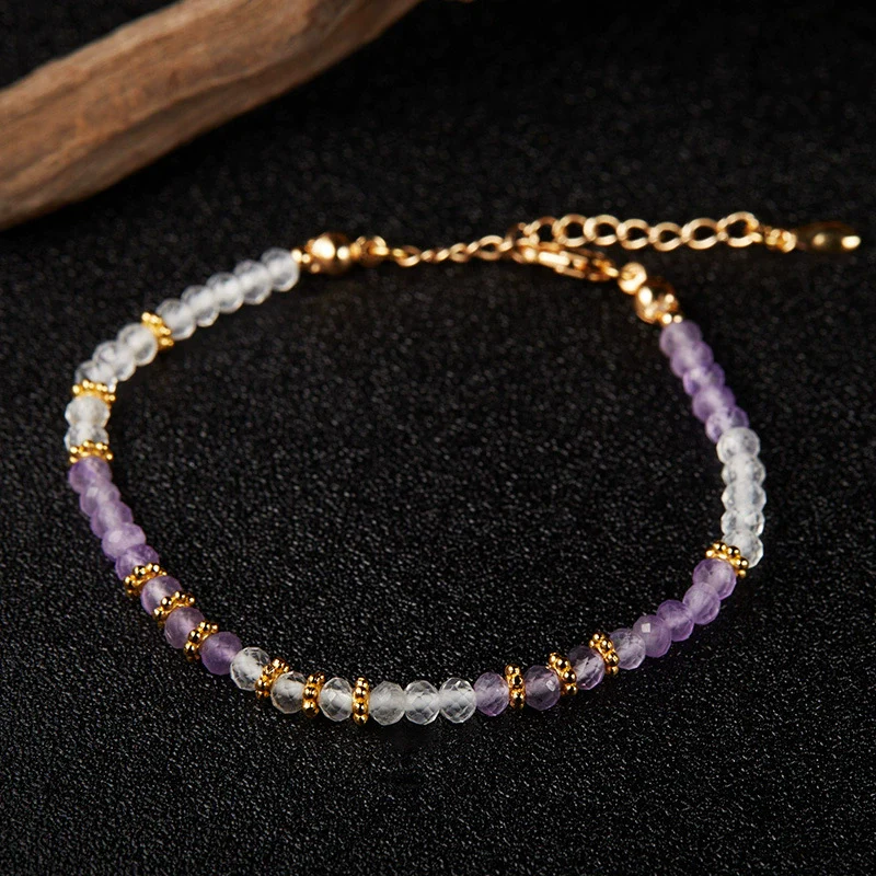 Wholesale Jewelry Silver Natural Amethyst White Crystal Geometric Handmade Pendant Necklace For Women - Image 7