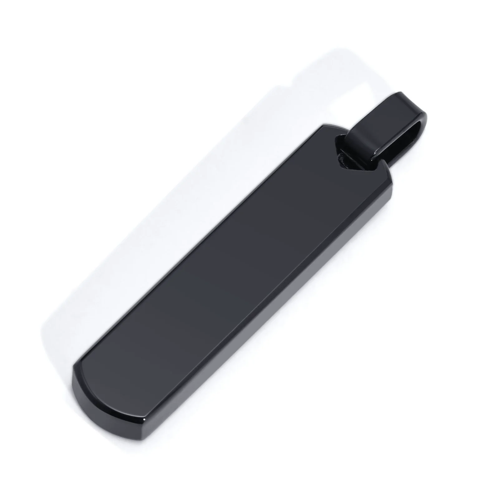 Wholesale Jewelry Simple Geometric Rectangular Stainless Steel And Titanium Steel Pendant Necklace With Lettering For Men - Image 11