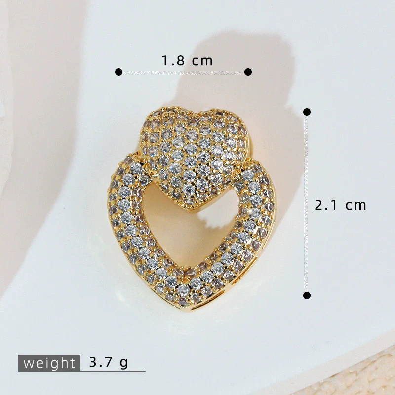 Wholesale Jewelry Simple Heart Shape Copper Electroplated Microinlaid Zircon Single Pendant Necklace For Women - Image 11
