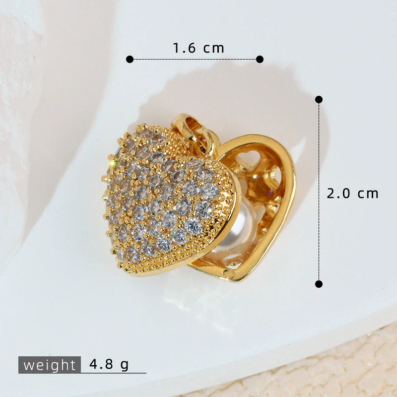 Wholesale Jewelry Simple Heart Shape Copper Electroplated Microinlaid Zircon Single Pendant Necklace For Women - Image 21