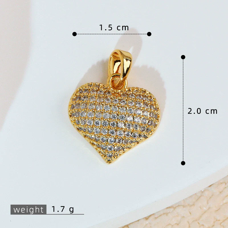 Wholesale Jewelry Simple Heart Shape Copper Electroplated Microinlaid Zircon Single Pendant Necklace For Women - Image 24