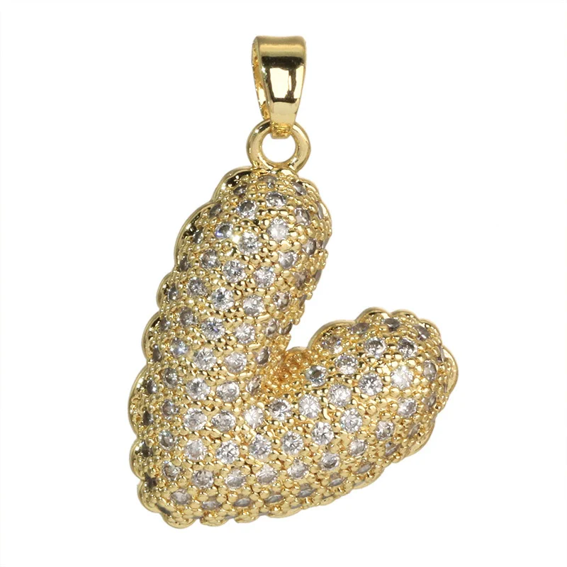 Wholesale Jewelry Simple Heart Shape Copper Electroplated Microinlaid Zircon Single Pendant Necklace For Women - Image 5