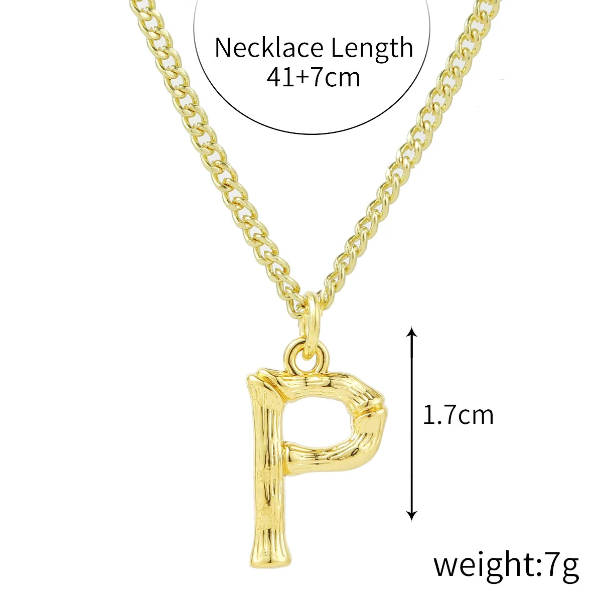 Wholesale Jewelry Simple Letter Pendant Necklace Copper Mixed Gem Inlay Zircon Ochain - Image 37
