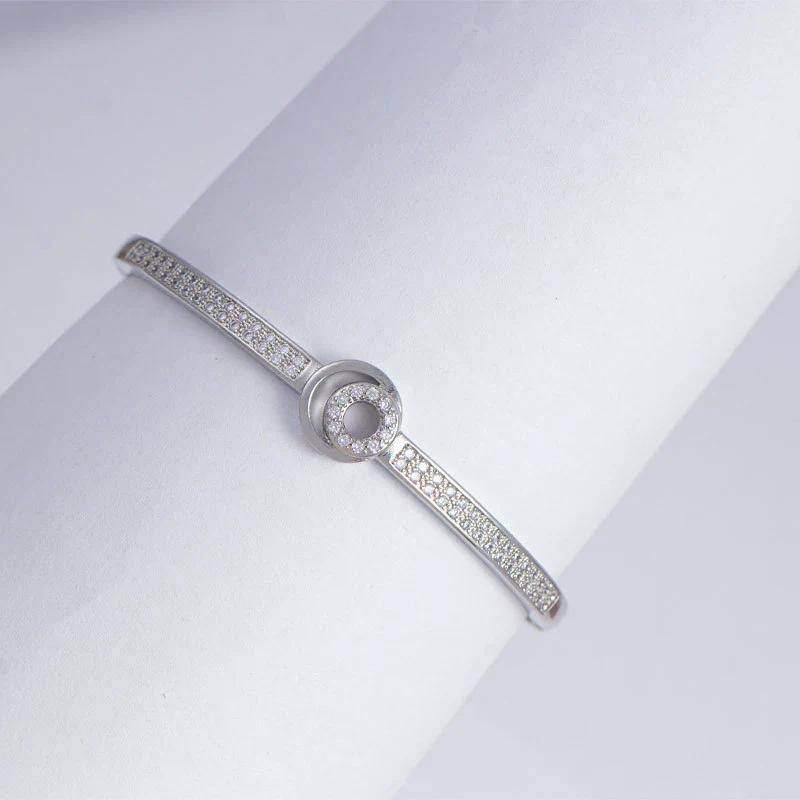 Wholesale Jewelry Simple Style Copper Bracelet With Concentric Circle Shape And Diamondencrusted Electroplating Design - Image 7