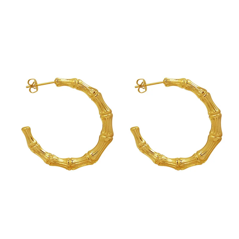 Wholesale Jewelry Simple Style Ctype Titanium Steel Earrings - Image 5