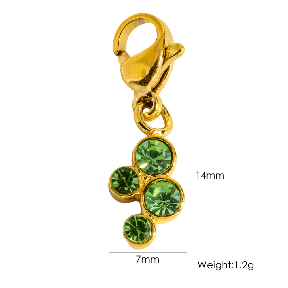 Wholesale Jewelry Small Flower Hanging Lobster Buckle Pendant Stainless Steel Dripping Oil Rhinestones Vacuum In Furnace - Image 8