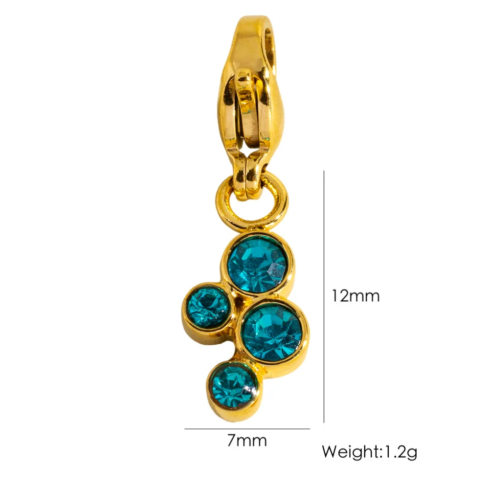 Wholesale Jewelry Small Flower Hanging Lobster Buckle Pendant Stainless Steel Dripping Oil Rhinestones Vacuum In Furnace - Image 9