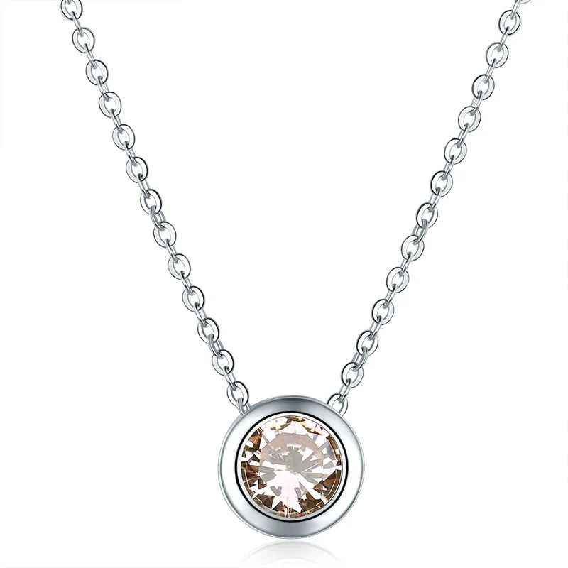 Wholesale Jewelry Small Fresh Style Round Zircon Environmental Protection Copper Necklace With Flower Pattern And Electroplating Treatment - Image 11