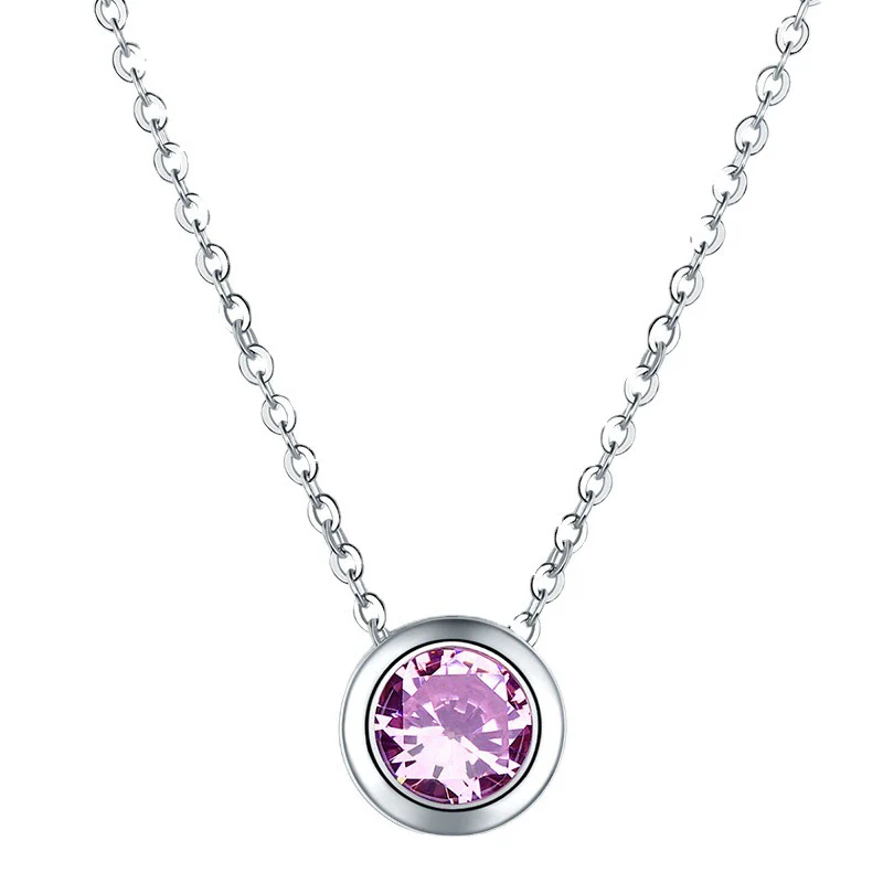 Wholesale Jewelry Small Fresh Style Round Zircon Environmental Protection Copper Necklace With Flower Pattern And Electroplating Treatment - Image 5