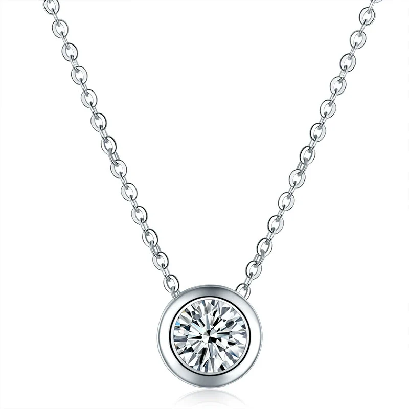 Wholesale Jewelry Small Fresh Style Round Zircon Environmental Protection Copper Necklace With Flower Pattern And Electroplating Treatment - Image 6