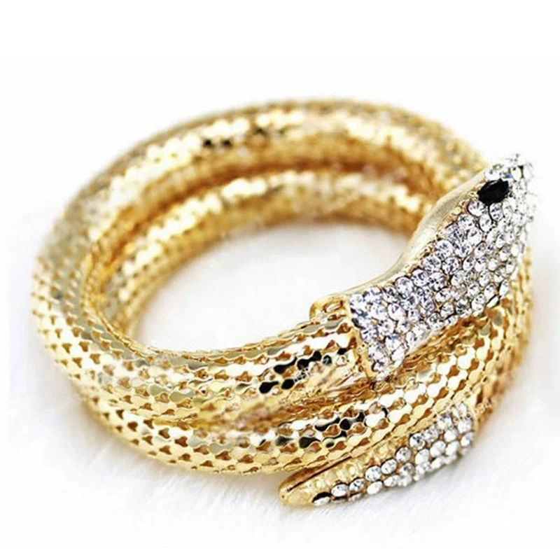 Wholesale Jewelry Snake Bracelet Alloy Material With Diamond Animals Zodiac Punk Exaggerated Fashion Multi Layer - Image 3