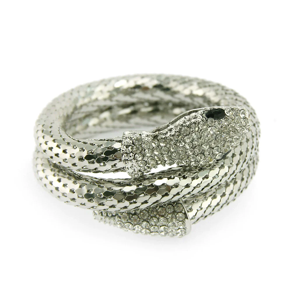 Wholesale Jewelry Snake Bracelet Alloy Material With Diamond Animals Zodiac Punk Exaggerated Fashion Multi Layer - Image 7