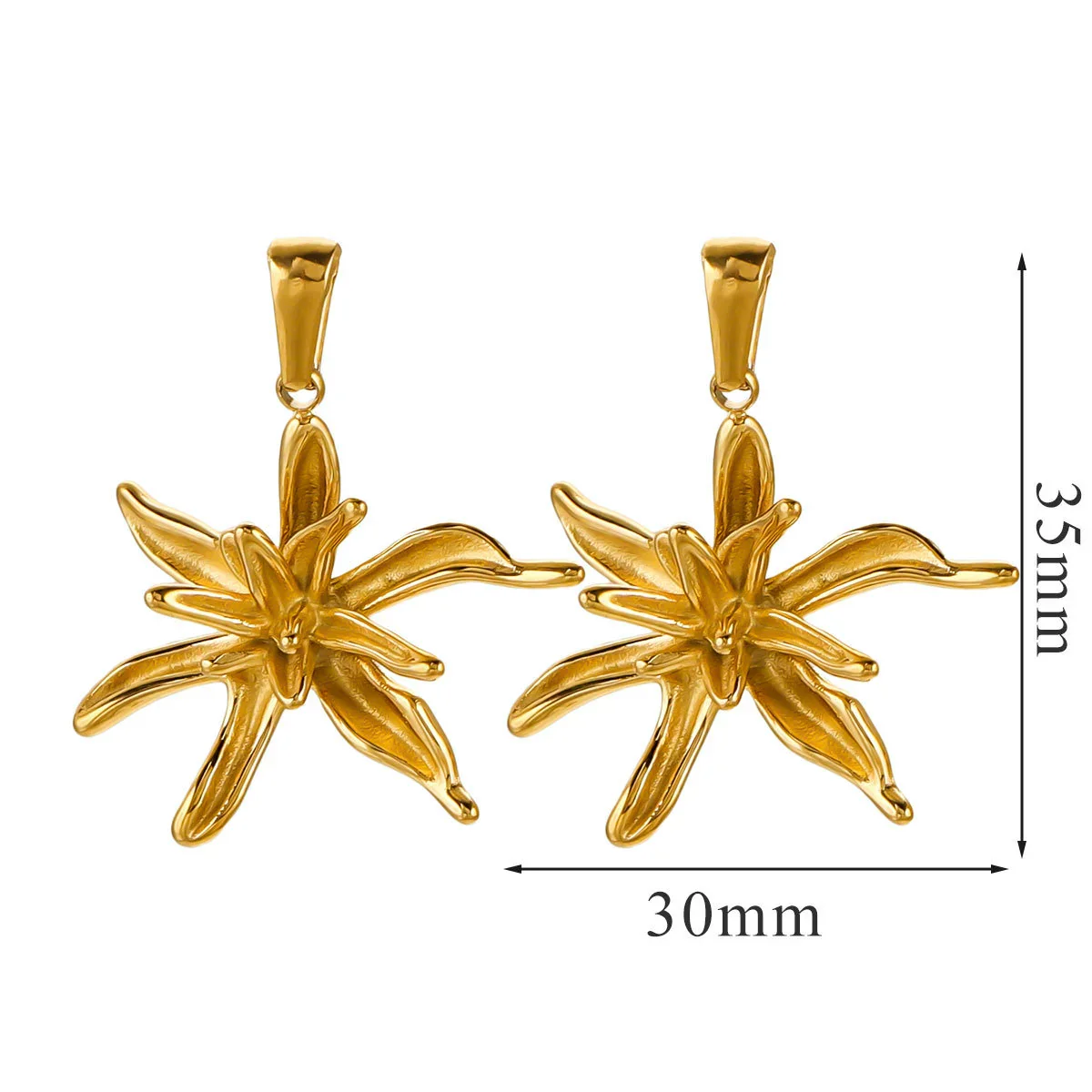 Wholesale Jewelry Stainless Steel 18K Goldplated Creative Flower Pendant Necklace - Image 8