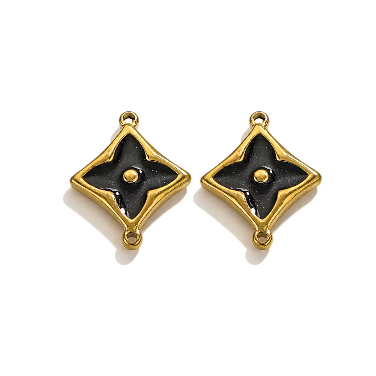 Wholesale Jewelry Stainless Steel 18K Goldplated Fourleaf Clover Double Hanging Bracelet Necklace Electroplating - Image 9