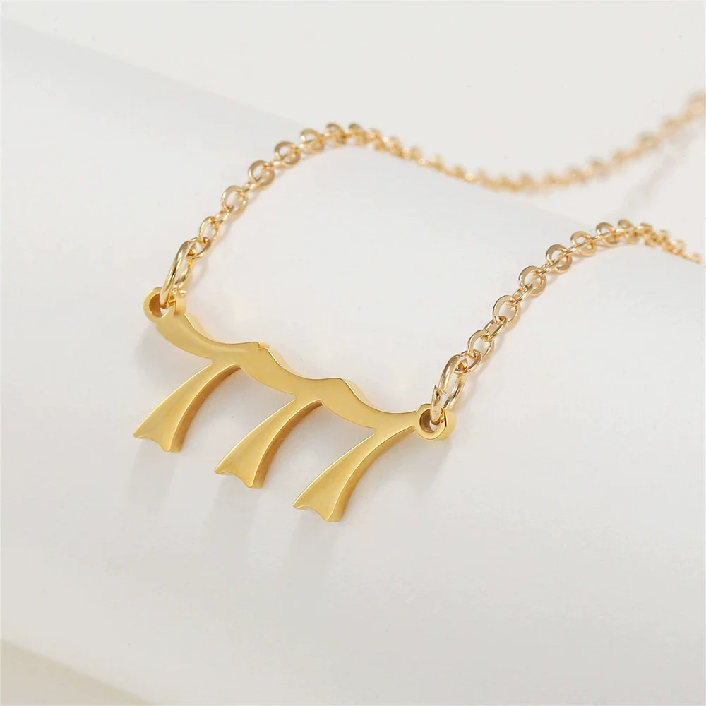Wholesale Jewelry Stainless Steel Alloy Number Pendant Necklace With Electroplating Letters Numbers Text Pattern Unisex Sweet And Cool Style - Image 11