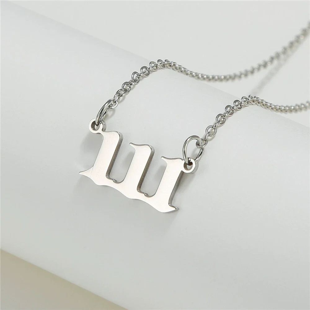 Wholesale Jewelry Stainless Steel Alloy Number Pendant Necklace With Electroplating Letters Numbers Text Pattern Unisex Sweet And Cool Style - Image 15