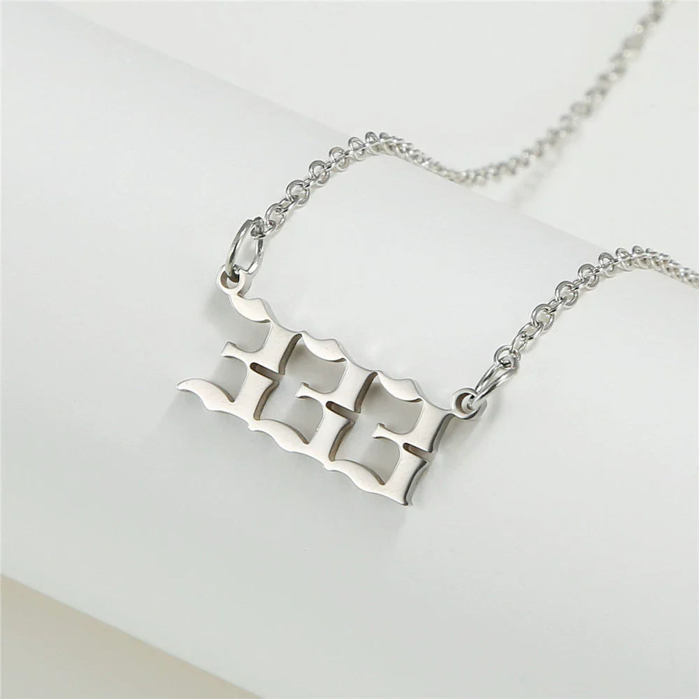 Wholesale Jewelry Stainless Steel Alloy Number Pendant Necklace With Electroplating Letters Numbers Text Pattern Unisex Sweet And Cool Style - Image 17