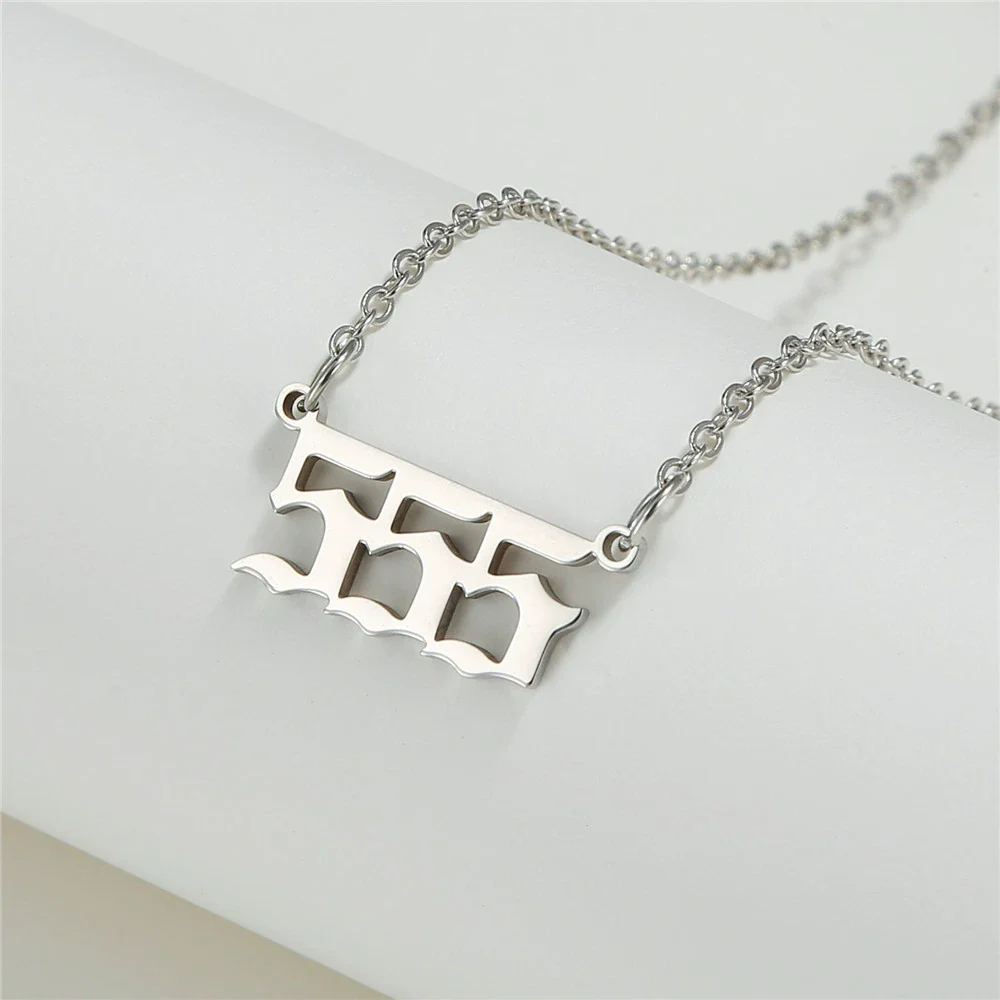 Wholesale Jewelry Stainless Steel Alloy Number Pendant Necklace With Electroplating Letters Numbers Text Pattern Unisex Sweet And Cool Style - Image 19