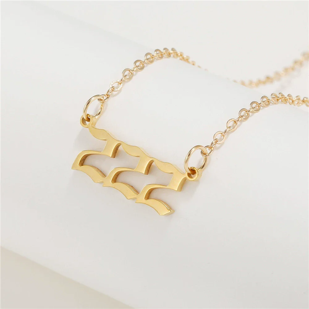 Wholesale Jewelry Stainless Steel Alloy Number Pendant Necklace With Electroplating Letters Numbers Text Pattern Unisex Sweet And Cool Style - Image 7