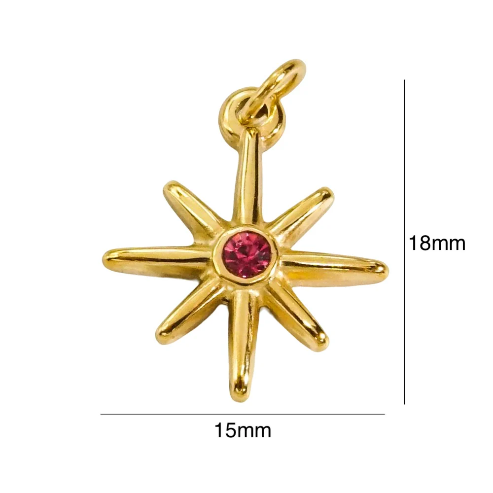Wholesale Jewelry Stainless Steel And Zircon Inlaid Geometric Eightpointed Star Necklace Earrings Pendant With Vacuum In Furnace Electroplating - Image 7