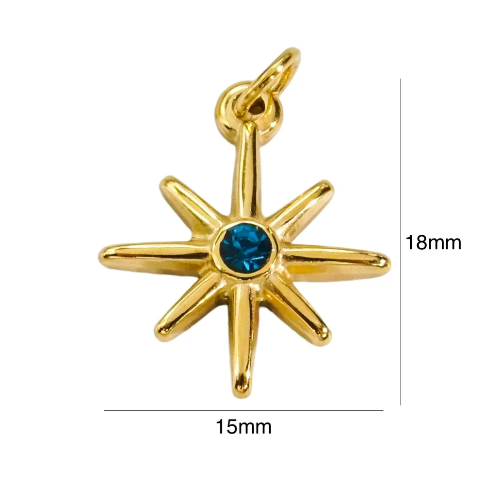 Wholesale Jewelry Stainless Steel And Zircon Inlaid Geometric Eightpointed Star Necklace Earrings Pendant With Vacuum In Furnace Electroplating - Image 8