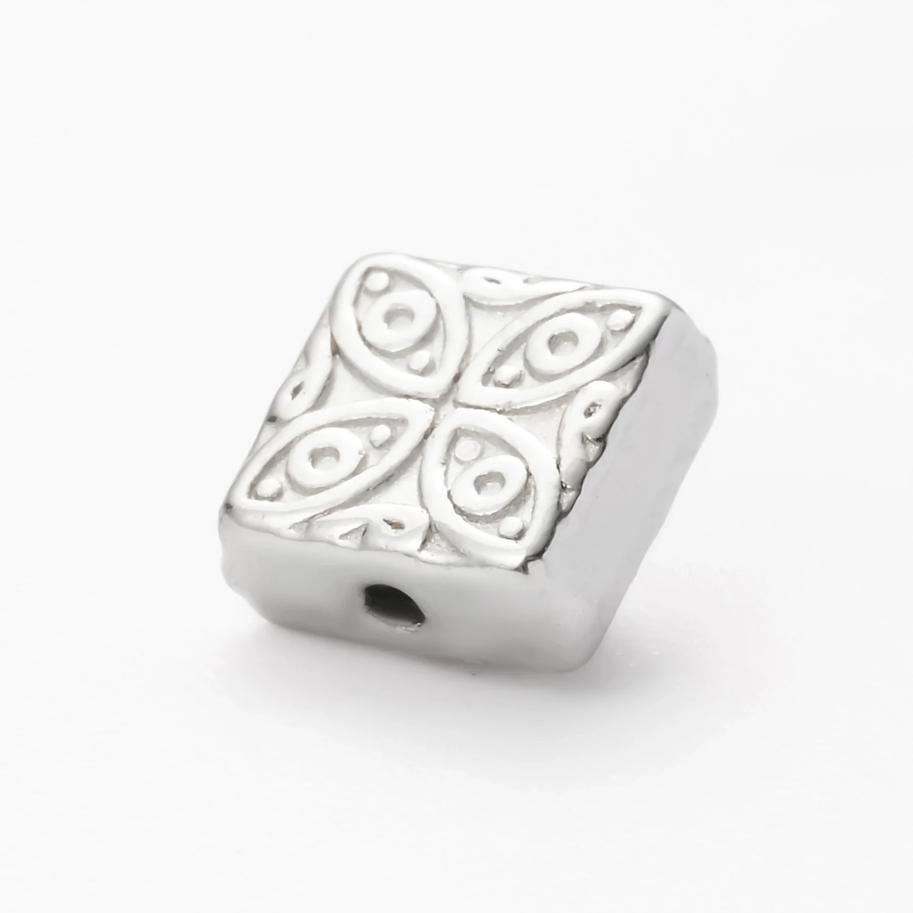 Wholesale Jewelry Stainless Steel Butterfly Bee Love Kitten Fish Skull Flat Square Perforated Beads Electroplated Diy Handmade Materials - Image 14