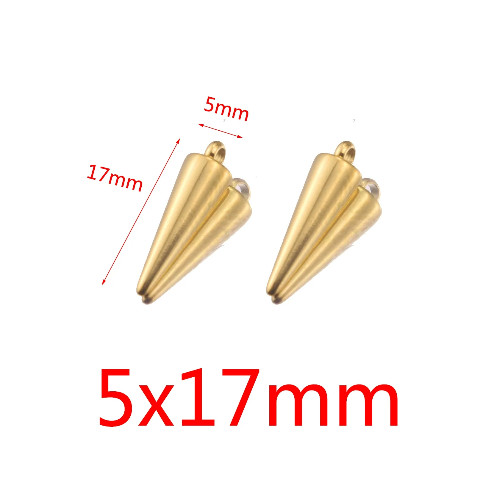 Wholesale Jewelry Stainless Steel Conical Pendant Electroplated Simple Earrings Accessories - Image 8