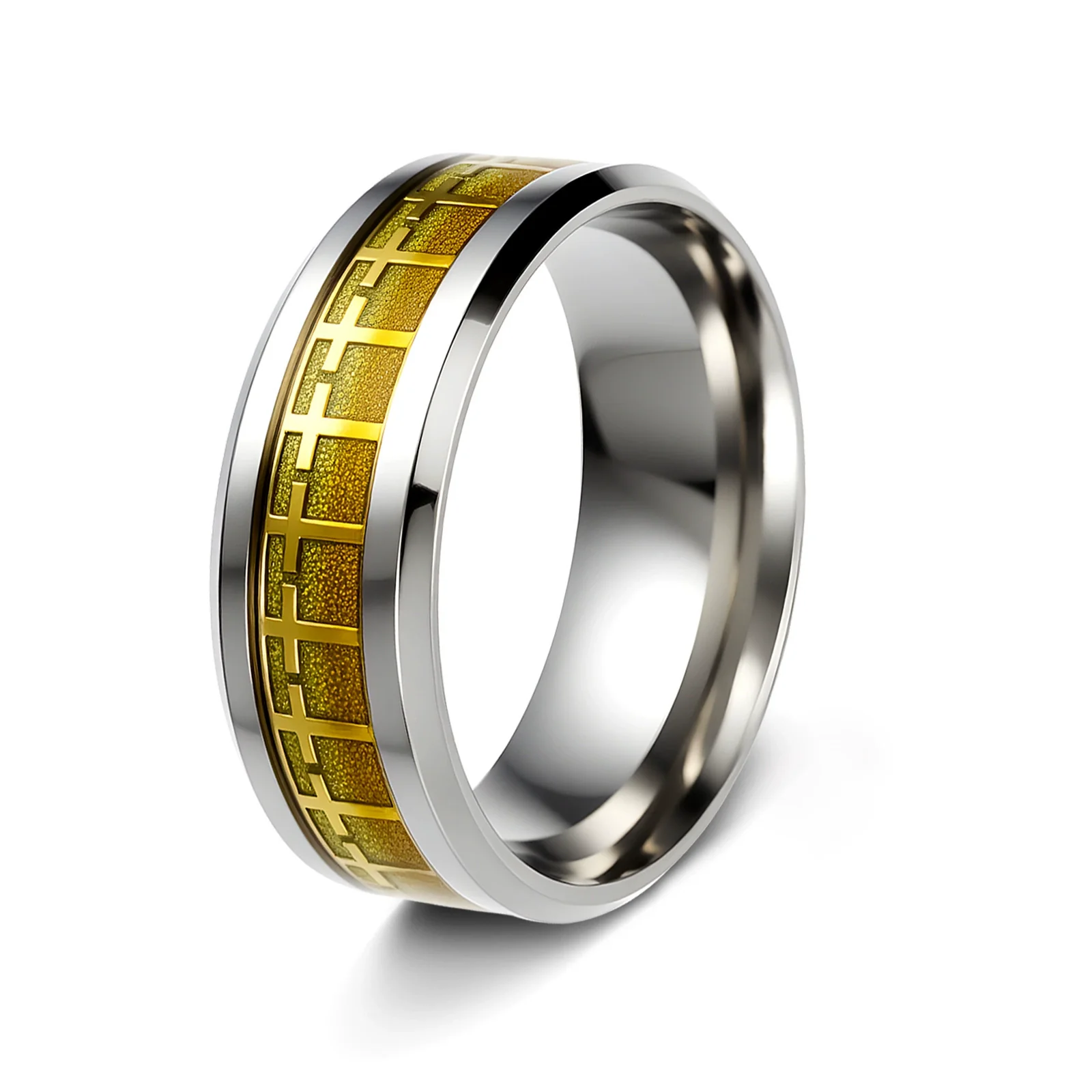 Wholesale Jewelry Stainless Steel Cross Unisex Ring Geometric Design Seiko - Image 6