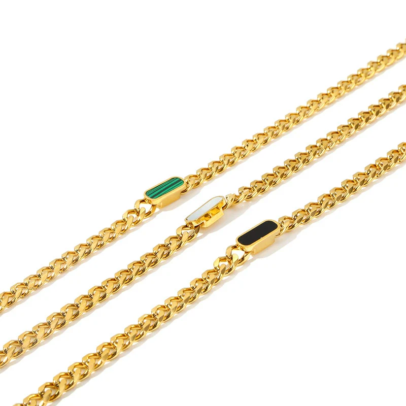 Wholesale Jewelry Stainless Steel Cuban Chain Constellation Geometric Electroplated Necklace Bracelet - Image 5