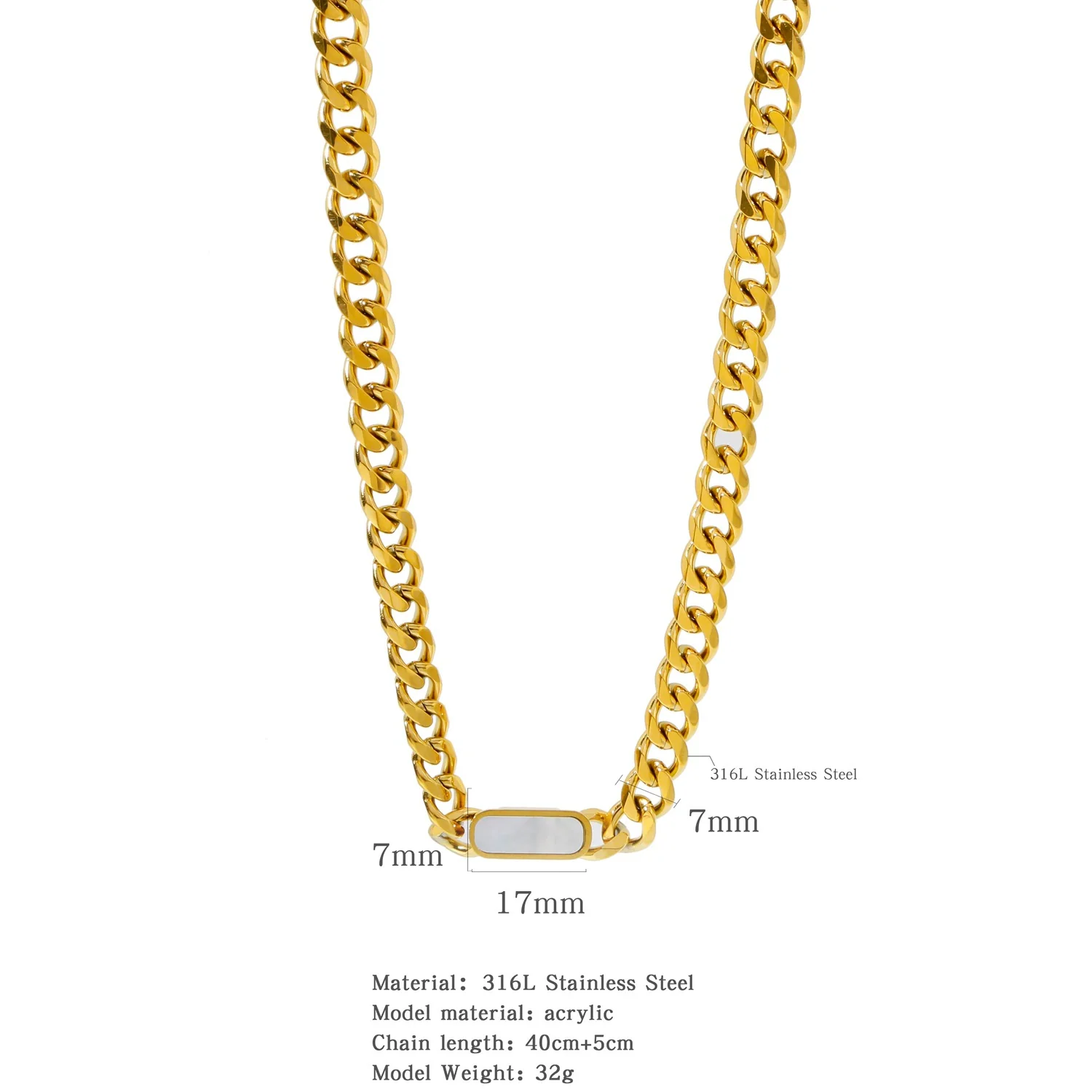 Wholesale Jewelry Stainless Steel Cuban Chain Constellation Geometric Electroplated Necklace Bracelet - Image 8