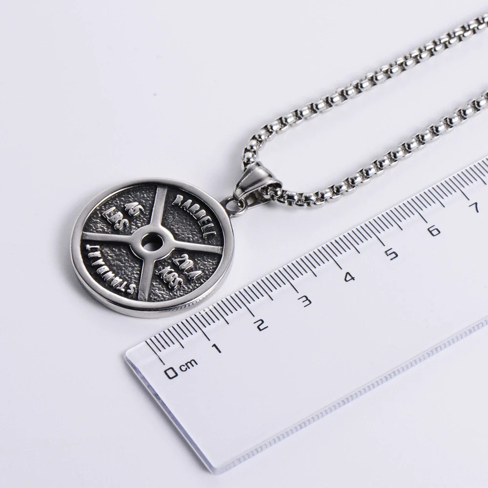 Wholesale Jewelry Stainless Steel Doublesided Doll Pattern Round Pendant Retro Punk Men's Necklace With Electroplating - Image 4