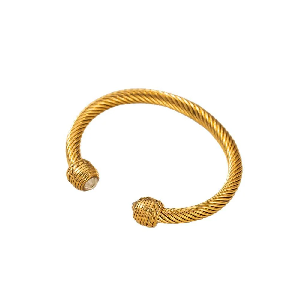 Wholesale Jewelry Stainless Steel Electroplated Twist Open Punk Style Men's And Women's Bracelet - Image 5