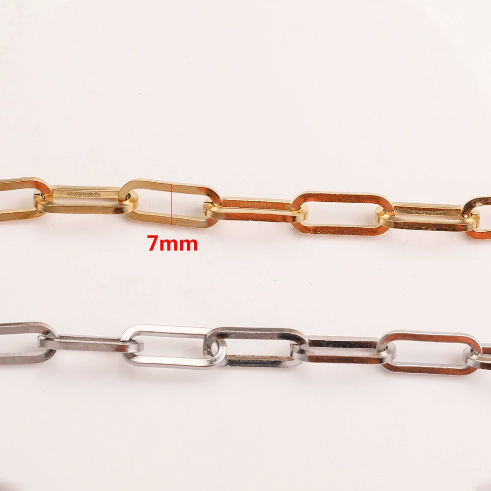 Wholesale Jewelry Stainless Steel Flat Chain With Ellipse Pattern And Electroplating Treatment - Image 4