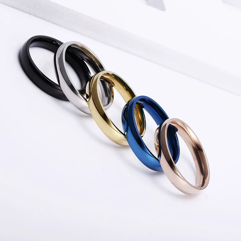Wholesale Jewelry Stainless Steel Geometric Electroplated Unisex Ball Rings - Image 2