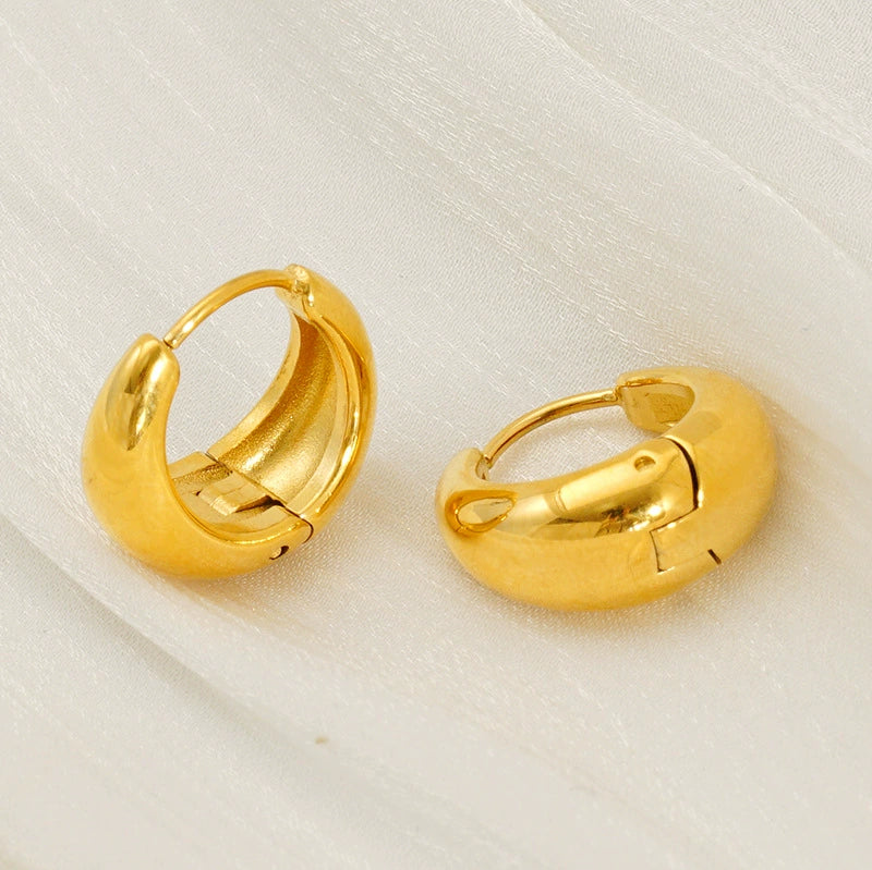 Wholesale Jewelry 316L Stainless Steel Geometric Electroplating Earring For Women - Image 3