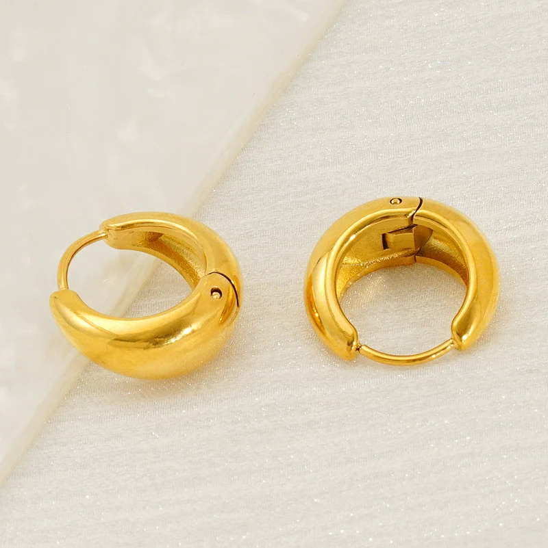 Wholesale Jewelry 316L Stainless Steel Geometric Electroplating Earring For Women - Image 4