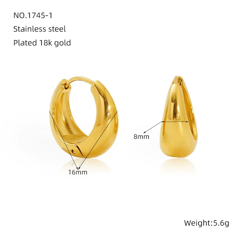 Wholesale Jewelry 316L Stainless Steel Geometric Electroplating Earring For Women - Image 6
