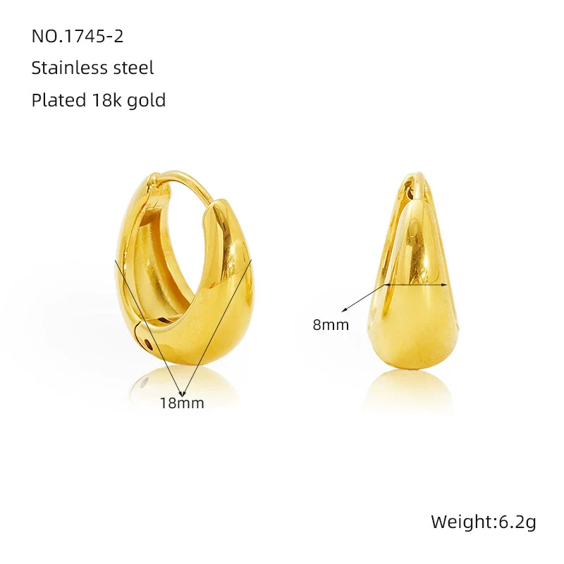 Wholesale Jewelry 316L Stainless Steel Geometric Electroplating Earring For Women - Image 7