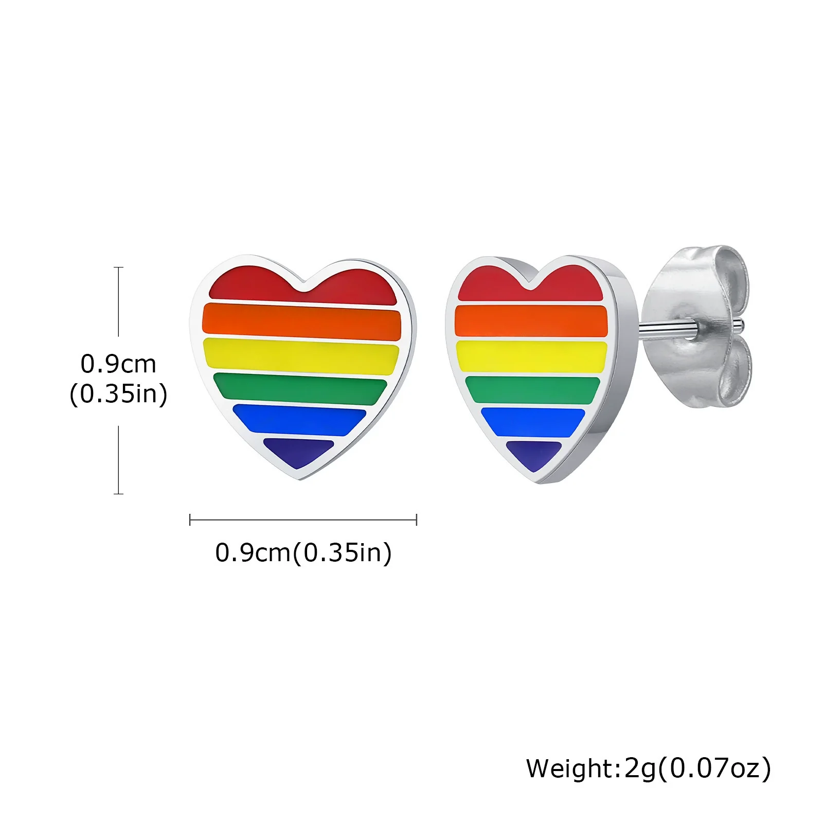 Wholesale Jewelry Stainless Steel Geometric Heartshaped Dripping Oil Earrings - Image 6