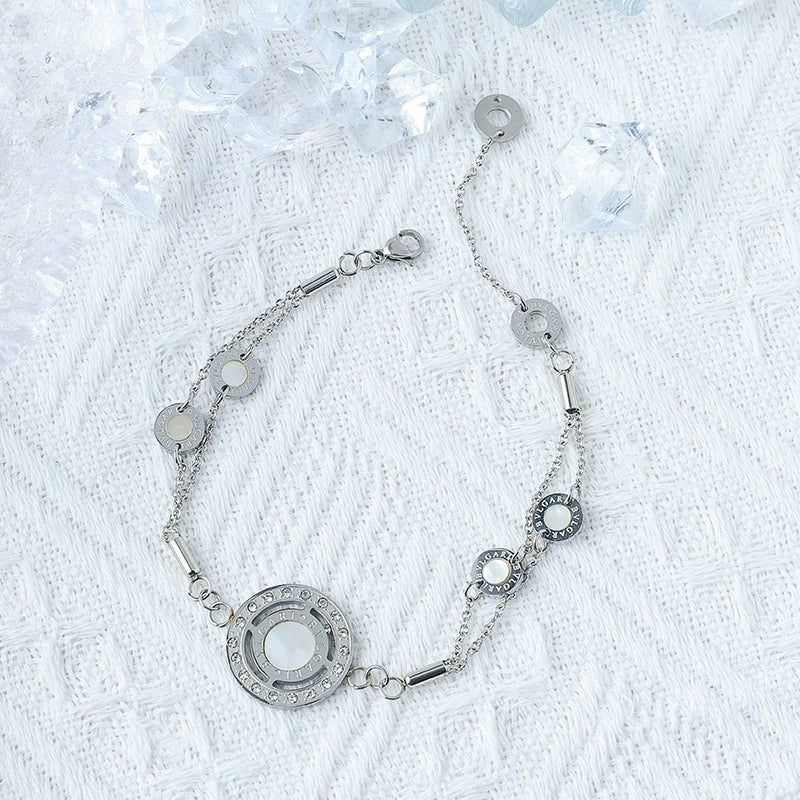 Wholesale Jewelry Stainless Steel Geometric Hollow Electroplated Women's Bracelet